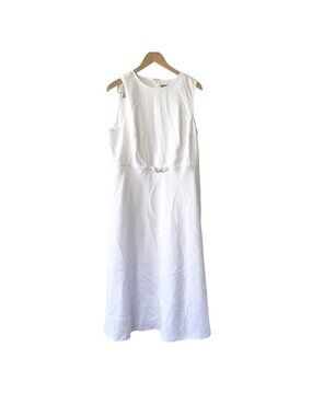 J. Crew Coastal Preppy Linen Blend Sleeveless Dress, Size 16 Tall
